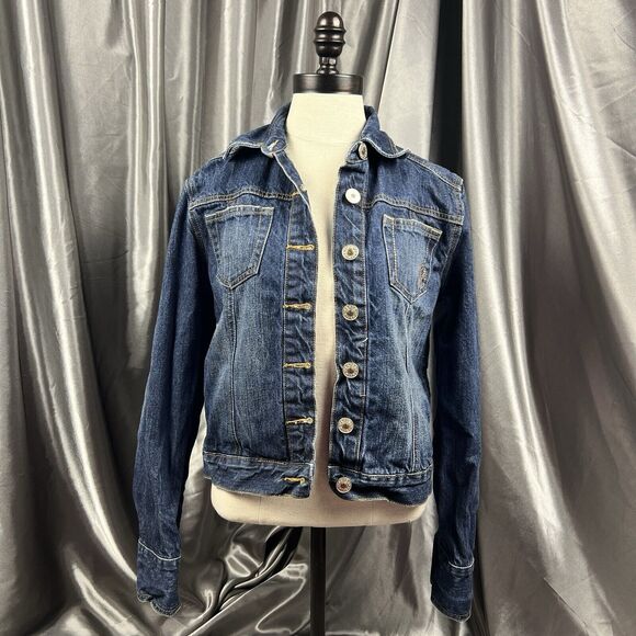Fender Denim Jacket Women's M Rock & Roll Embroidered Blue Jean Cropped RARE - Picture 3 of 17